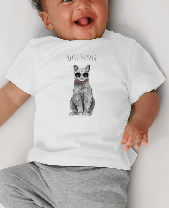 T-shirt bébé Hello Summer manches courtes du designer Balàzs Solti