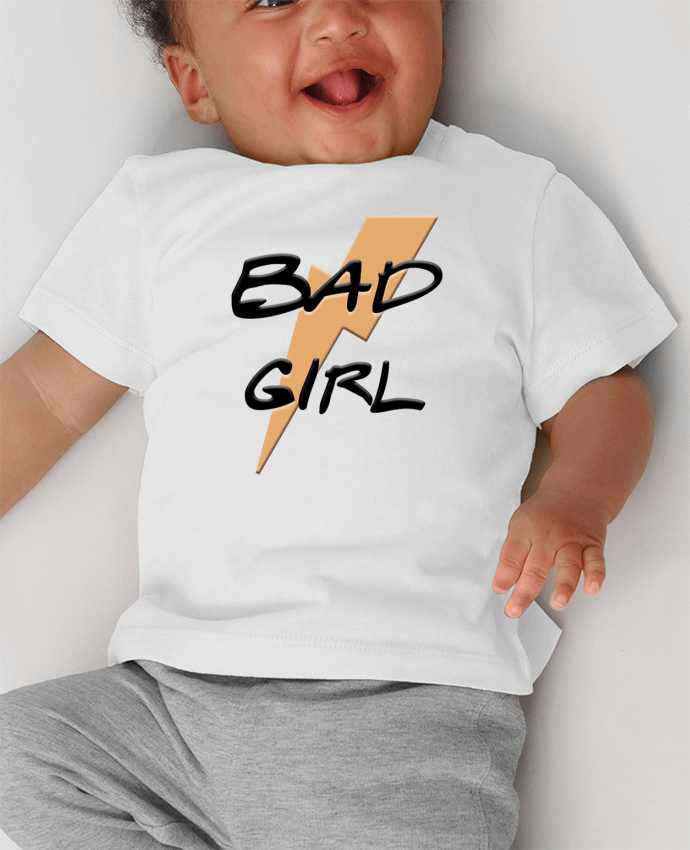 T-shirt bébé Bad Girl manches courtes du designer Toncadeauperso