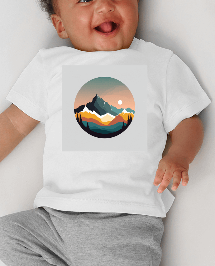 T-shirt bébé Montagne manches courtes du designer Louis_Designs