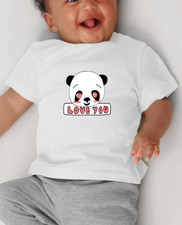 T-shirt bébé i love you manches courtes du designer Ivonne Granillo