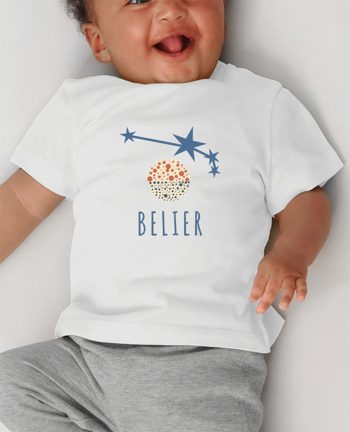 T-shirt bébé Bélier manches courtes du designer Les Caprices de Filles