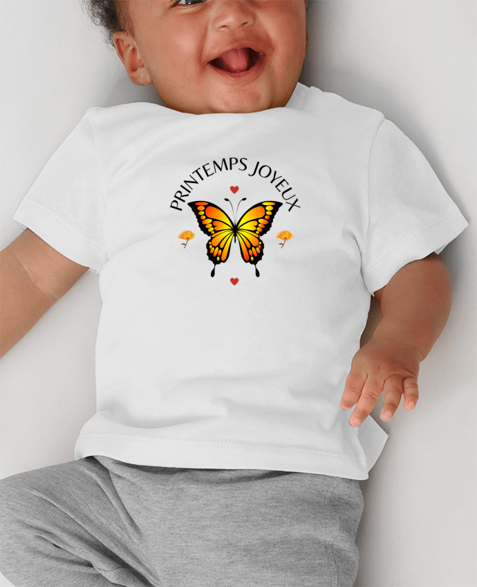 T-shirt bébé PAPILLON manches courtes du designer EliseDesign