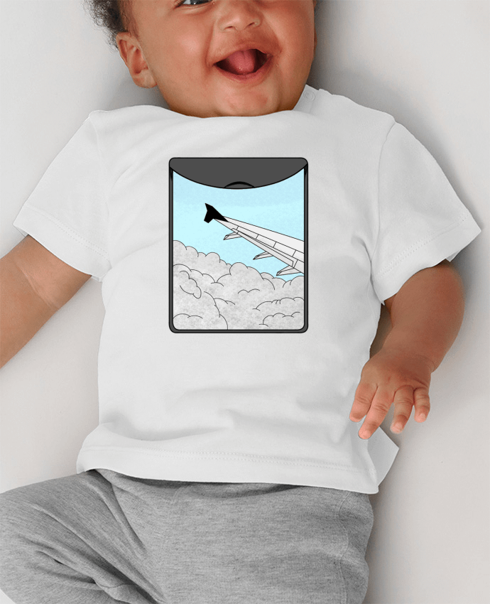 T-shirt bébé Avion manches courtes du designer Sazuka