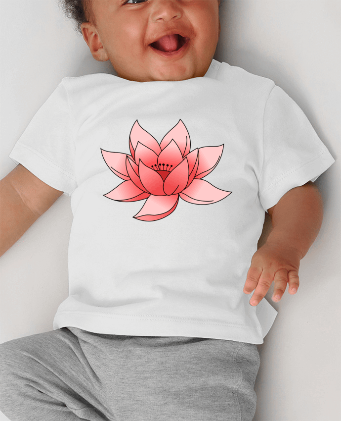T-shirt bébé Lotus manches courtes du designer Sazuka