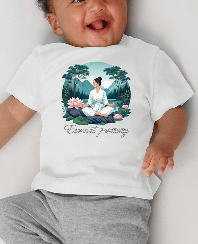 T-shirt bébé Yoga manches courtes du designer Eternal Positivity