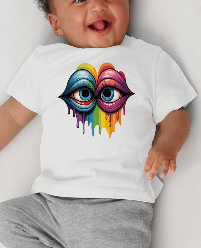 T-shirt bébé LOOK AT ME manches courtes du designer 33designerarte