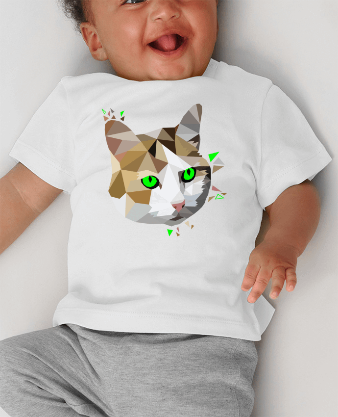 T-shirt bébé Chat manches courtes du designer MozKat Studio
