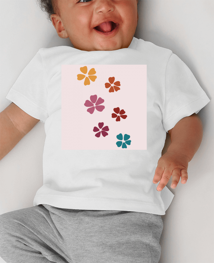 T-shirt bébé Fleurs manches courtes du designer Clemence_Bellay