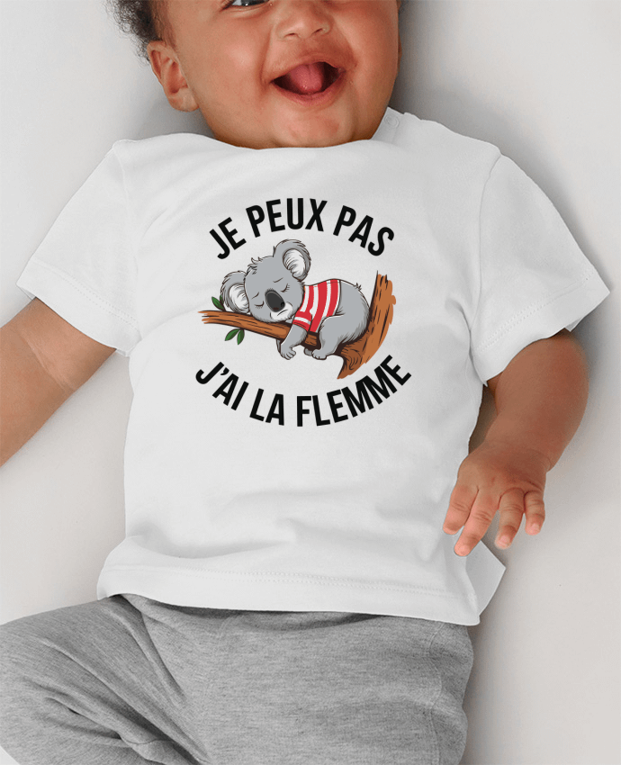 T-shirt bébé je peux pas j'ai la flemme manches courtes du designer bwilfy