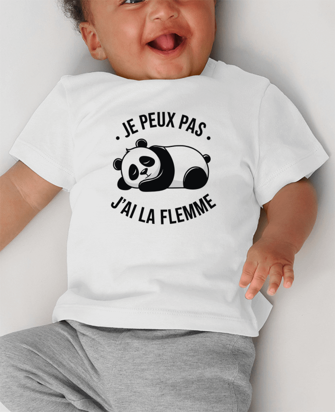 T-shirt bébé je peux pas j'ai la flemme manches courtes du designer bwilfy