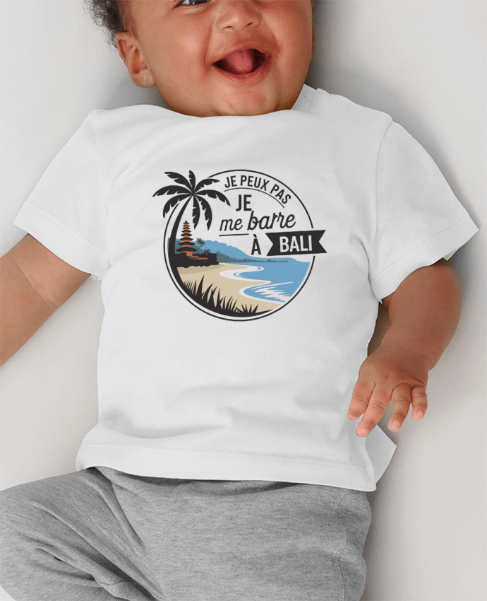 T-shirt bébé je peux pas je me barre à Bali manches courtes du designer bwilfy