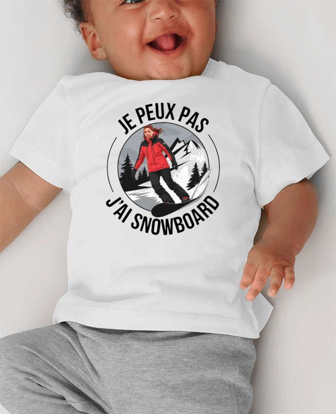 T-shirt bébé je peux pas j'ai snowboard manches courtes du designer bwilfy