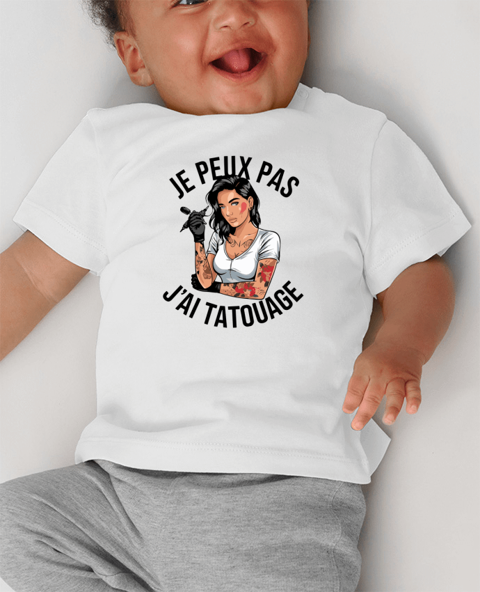 T-shirt bébé je peux pas j'ai tatouage manches courtes du designer bwilfy
