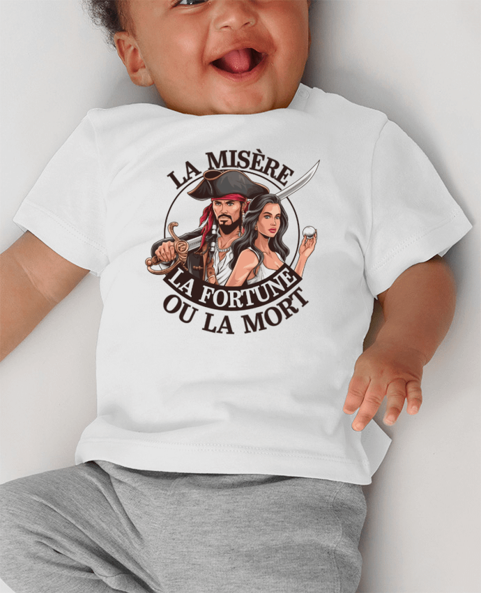 T-shirt bébé la misere la fortune ou la mort manches courtes du designer bwilfy
