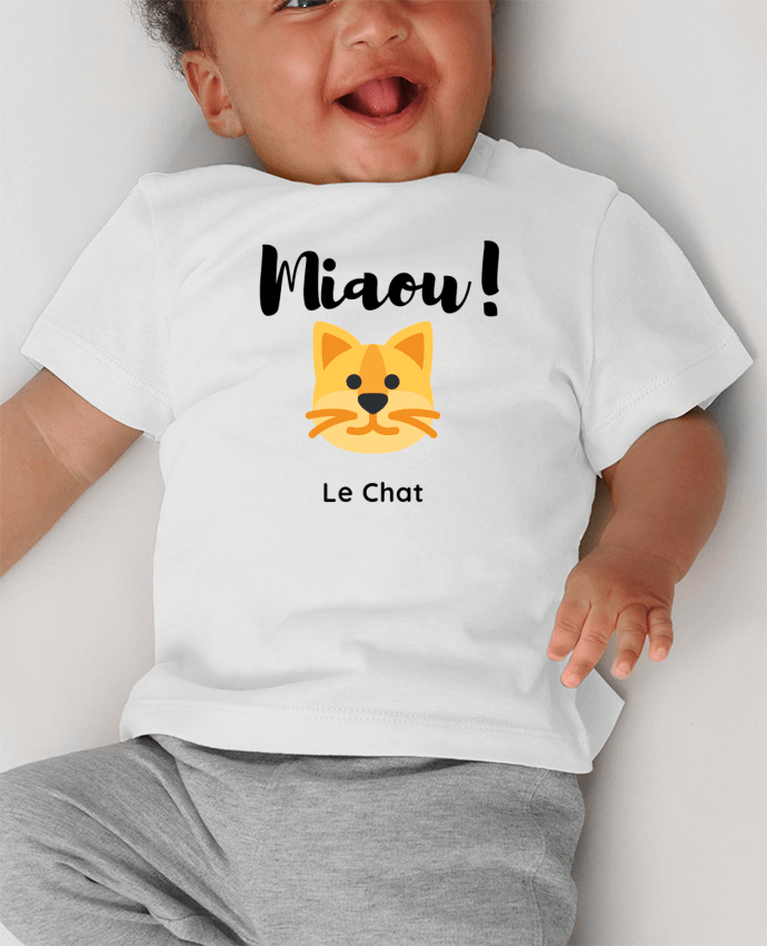 T-shirt bébé MIAOU Le Chat manches courtes du designer Bouh