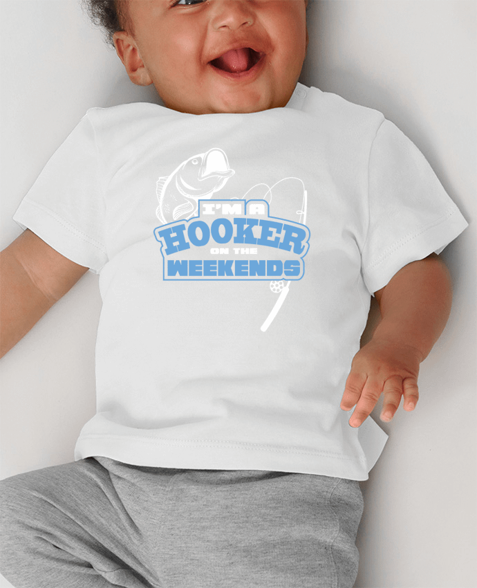T-shirt bébé week end pêche manches courtes du designer jamatt