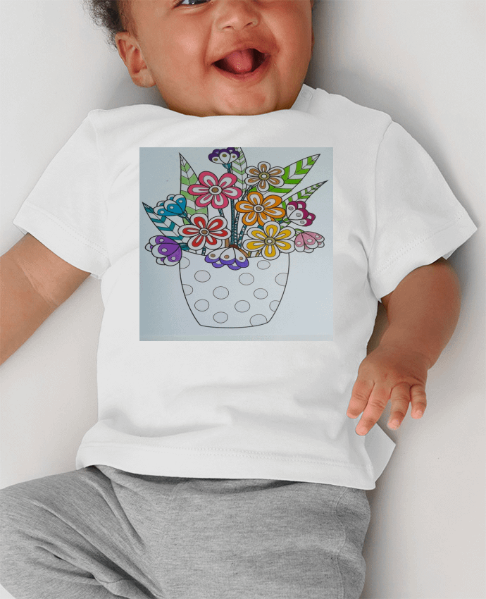 T-shirt bébé bouquet de fleurs manches courtes du designer grainesdejoie