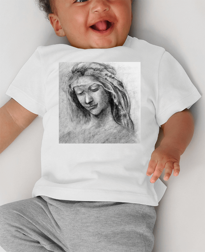 T-shirt bébé Fusain reproduction Michel-Ange manches courtes du designer Simple Art