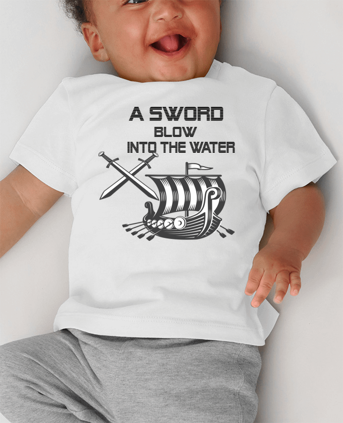 T-shirt bébé a sword blow into the water manches courtes du designer Excalibur