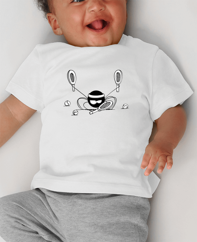 Camiseta Bebé Manga Corta con Botones a Presión Beth l'araignée - Le tennis manches courtes du designer TOMI AX