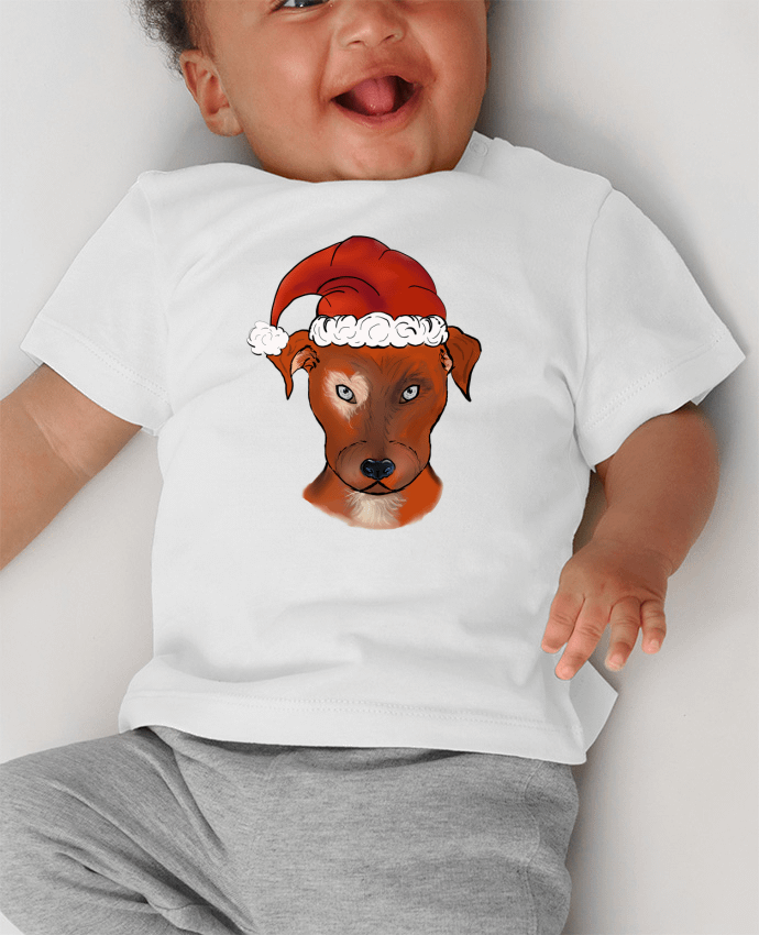 T-shirt bébé chien bonnet de Noël manches courtes du designer ZeroXIII