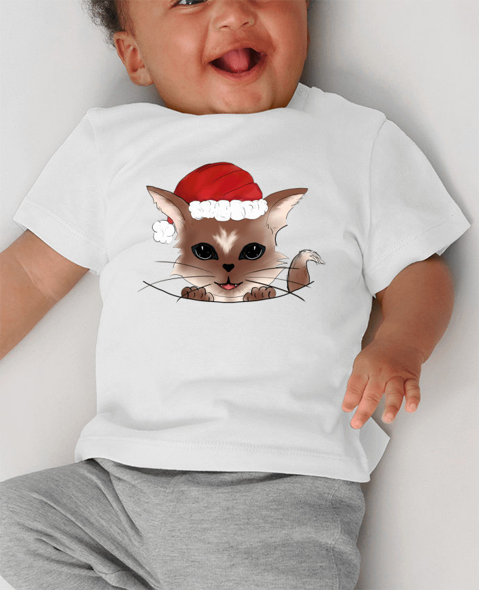 T-shirt bébé Chat marron avec  bonnet manches courtes du designer ZeroXIII