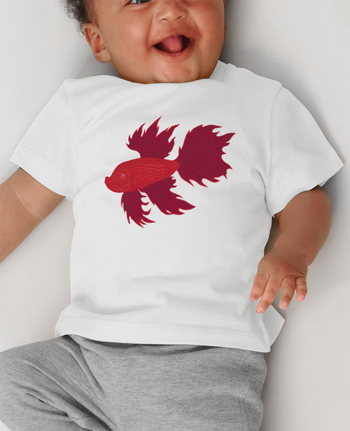 T-shirt bébé BETTA ROJO manches courtes du designer Santiaguen