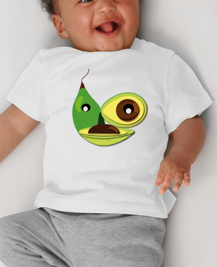Camiseta Bebé Manga Corta con Botones a Presión avocat manches courtes du designer Fridaé