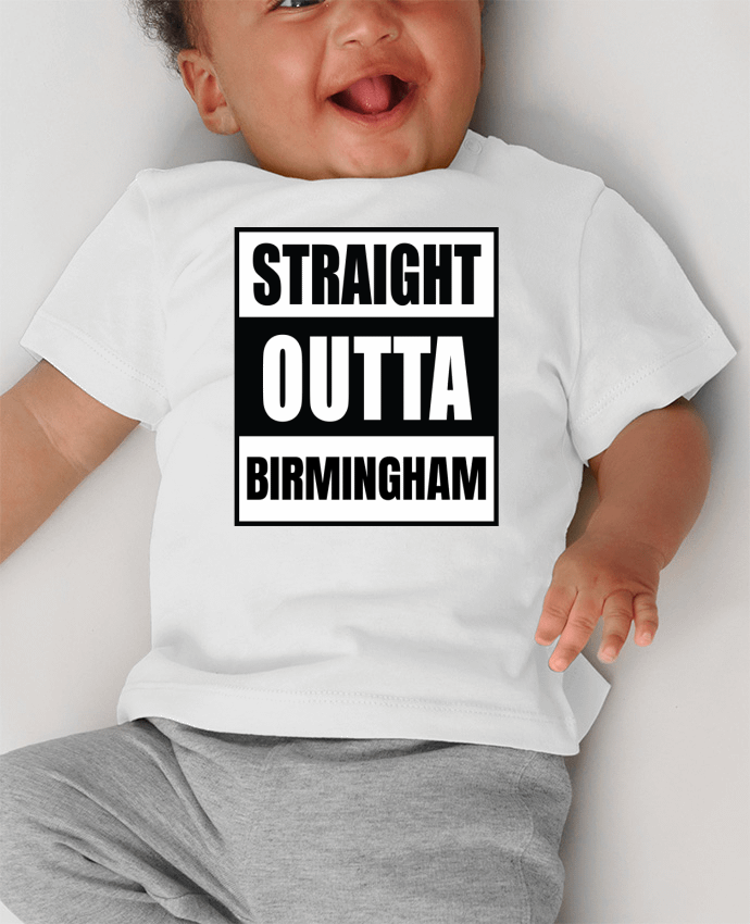 T-shirt bébé Straight outta Birmingham manches courtes du designer Cheerocki