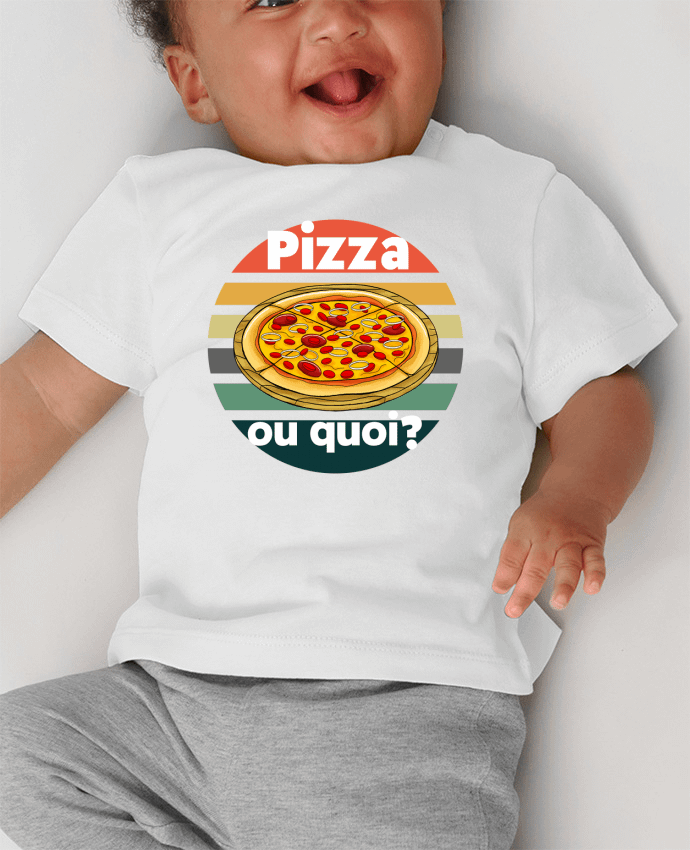 T-shirt bébé Pizza ou quoi manches courtes du designer Cheerocki