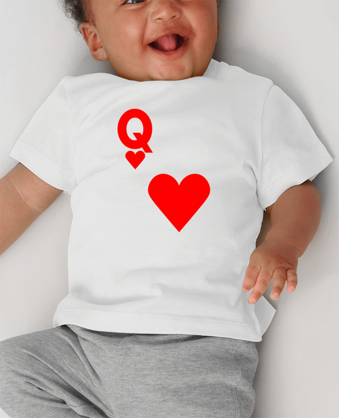 T-shirt bébé La Dame de coeur - Idée cadeau manches courtes du designer IPUAL - La Boutique