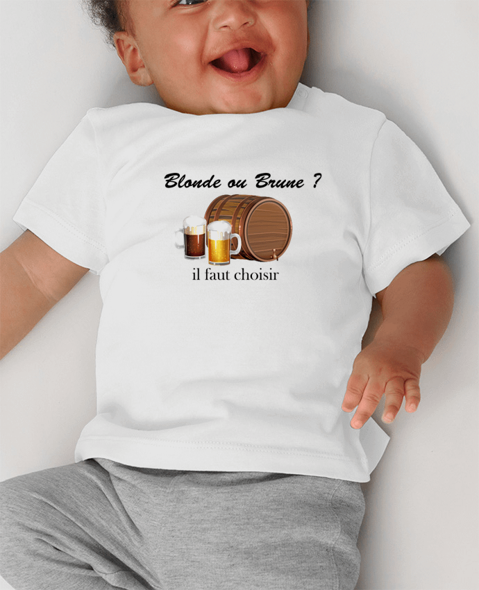 T-shirt bébé Blonde ou Brune ? il faut choisir manches courtes du designer Frenchydesign