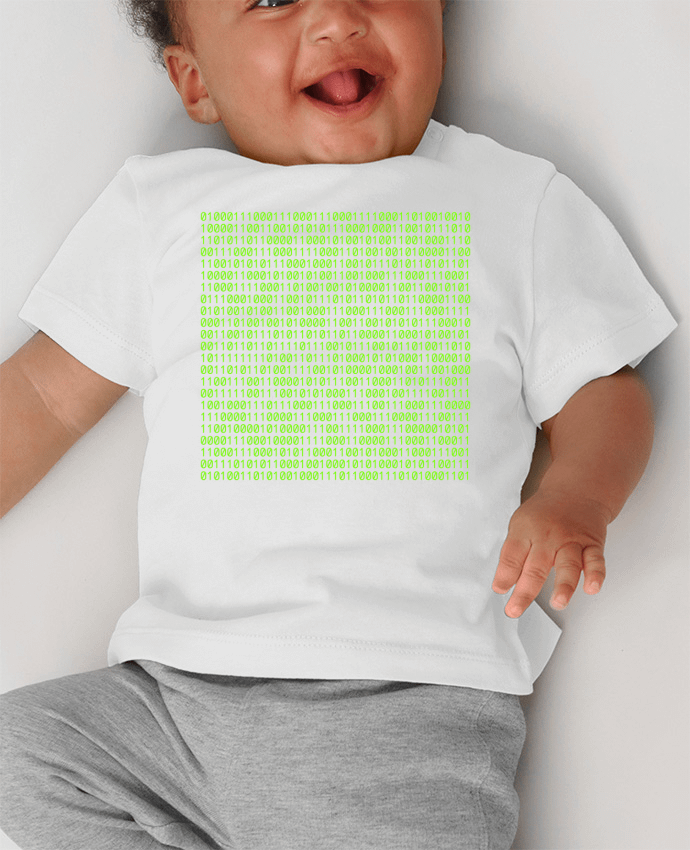 T-shirt bébé Code binaire manches courtes du designer Seb337413