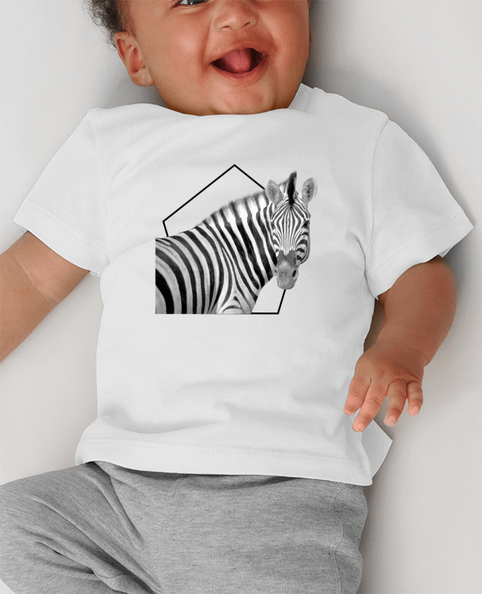 T-shirt bébé Zebra manches courtes du designer Pom