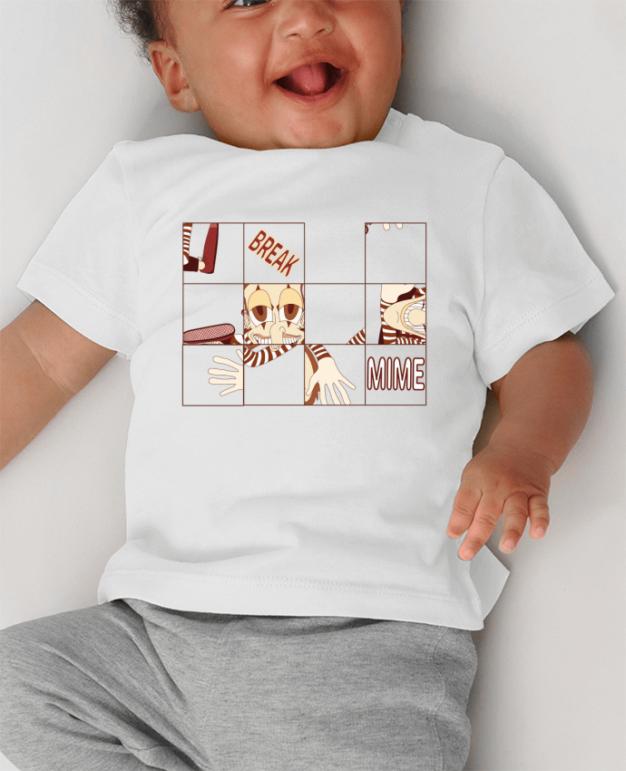 T-shirt bébé BREAK MIME manches courtes du designer Santiaguen