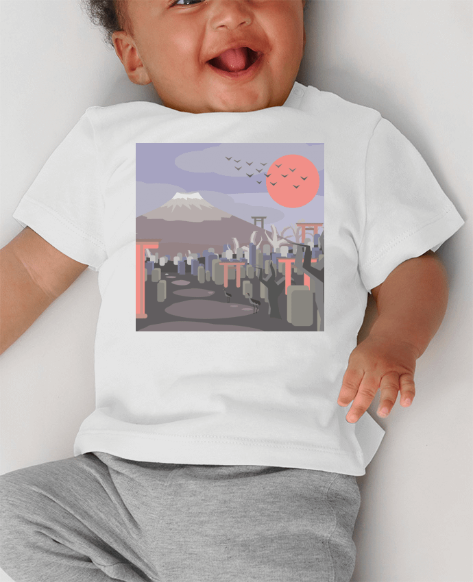 T-shirt bébé Mont Fuji manches courtes du designer I'm Pierre