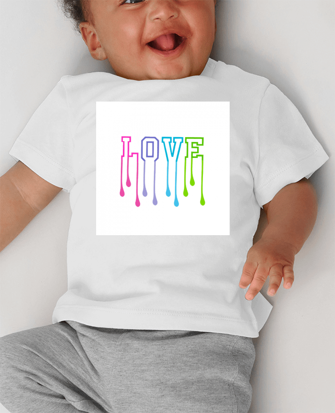 T-shirt bébé Love fondant manches courtes du designer 4,sinon rien 