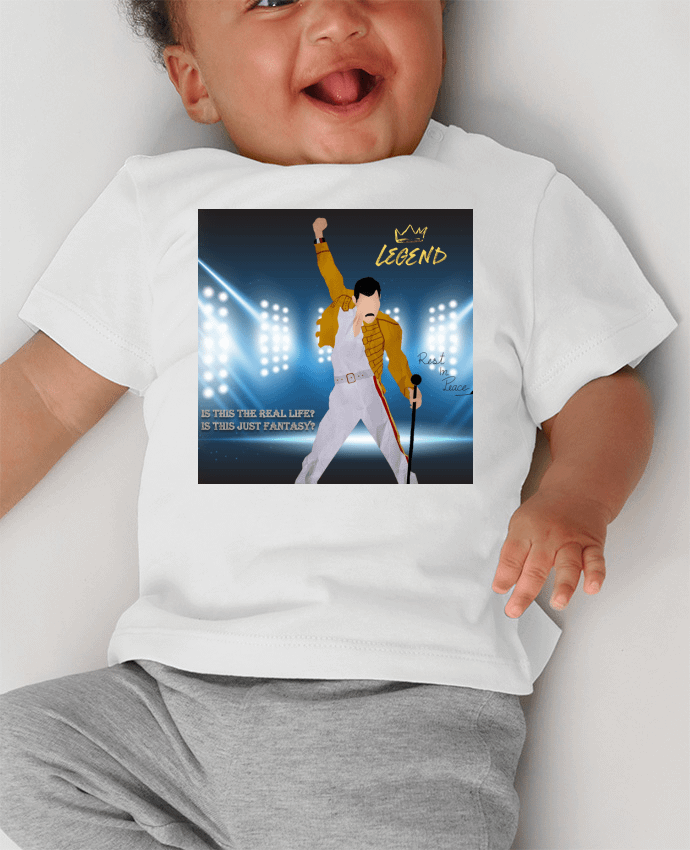 T-shirt bébé Freddie Mercury manches courtes du designer mscaglione