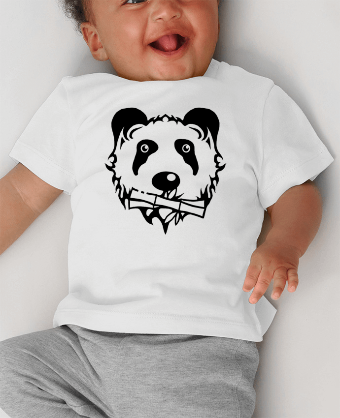 T-shirt bébé panda noir manches courtes du designer Dr0agon