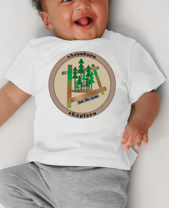 T-shirt bébé L'aventure manches courtes du designer Lours/2pattes