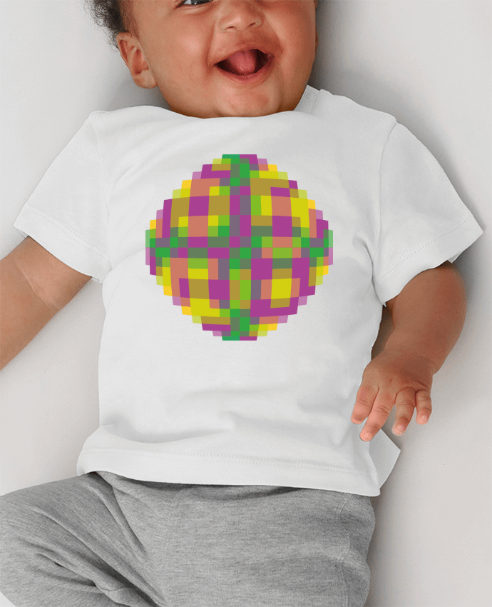 T-shirt bébé PIXEL manches courtes du designer Santiaguen