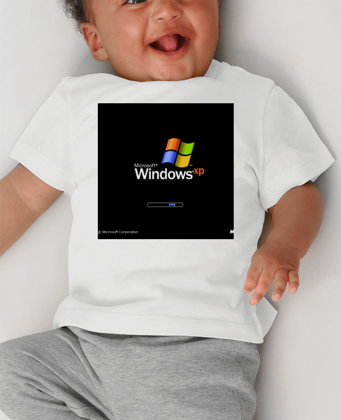 T-shirt bébé Windows Xp manches courtes du designer Tm0nsh1rt