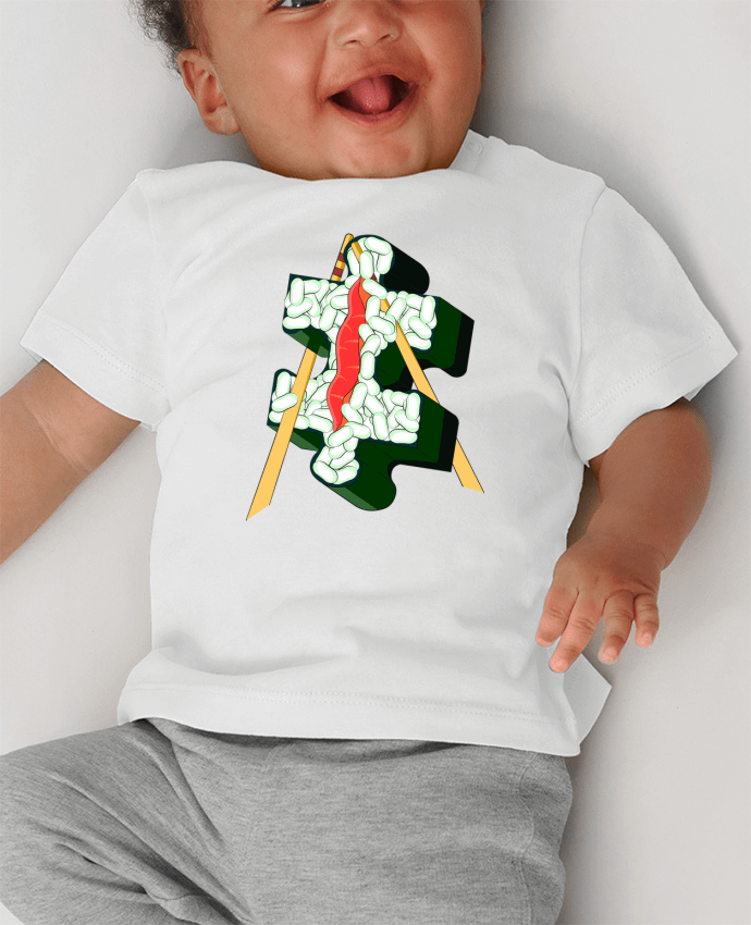 T-shirt bébé SUSHI PIECE manches courtes du designer Santiaguen