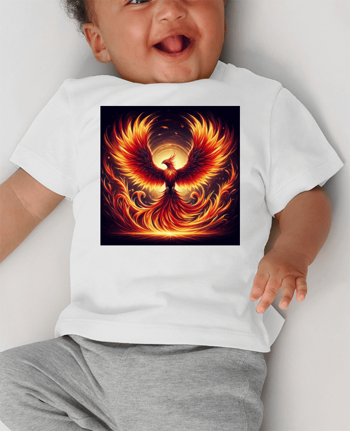 T-shirt bébé Phénix rise manches courtes du designer Fantasymaniac