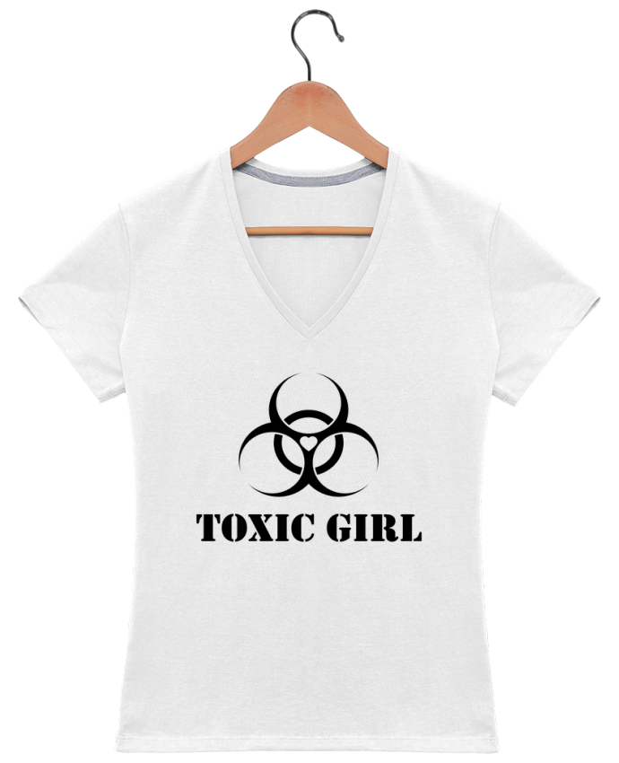 T-shirt femme col V Toxic Girl par Lamouchenoire