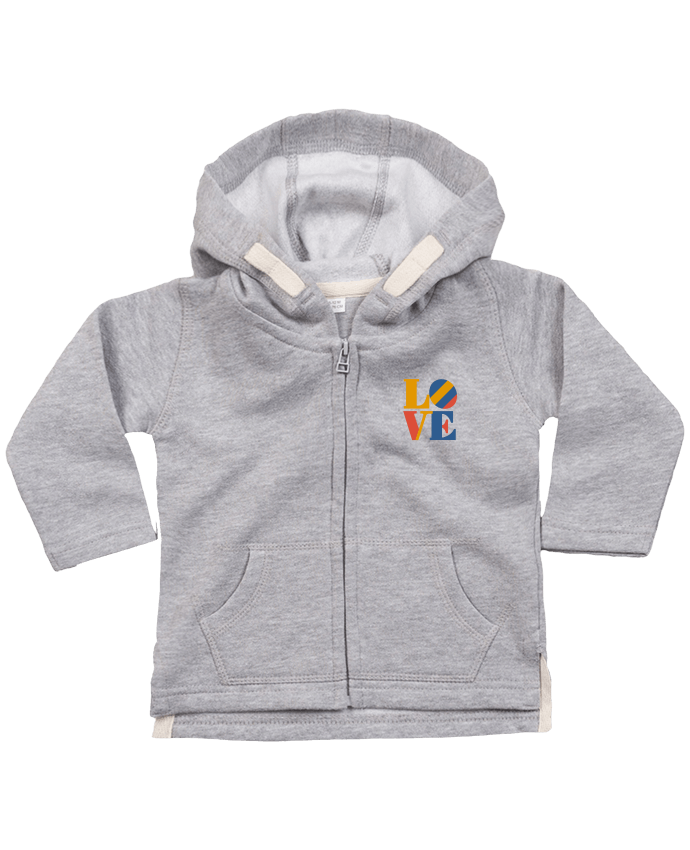 Sweat à capuche bébé zippé Love par Adnane