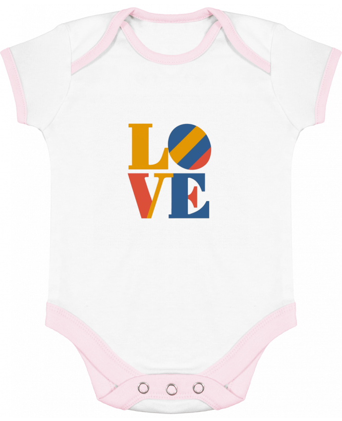 Body bébé manches contrastées Love par Adnane