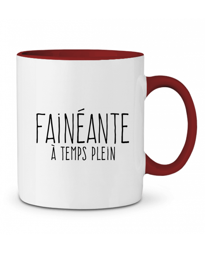 Mug bicolore Fainéante à temps plein justsayin
