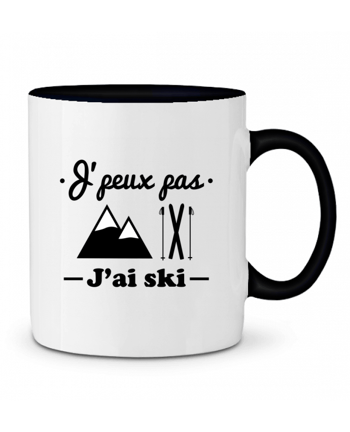 Two-tone Ceramic Mug J'peux pas j'ai ski Benichan
