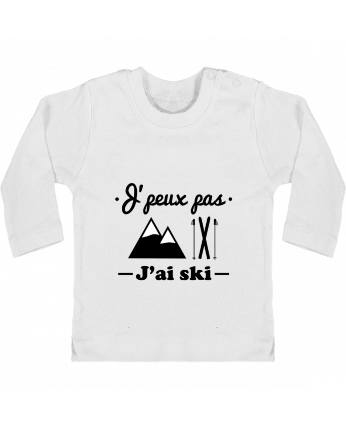 Baby T-shirt with press-studs long sleeve J'peux pas j'ai ski manches longues du designer Benichan